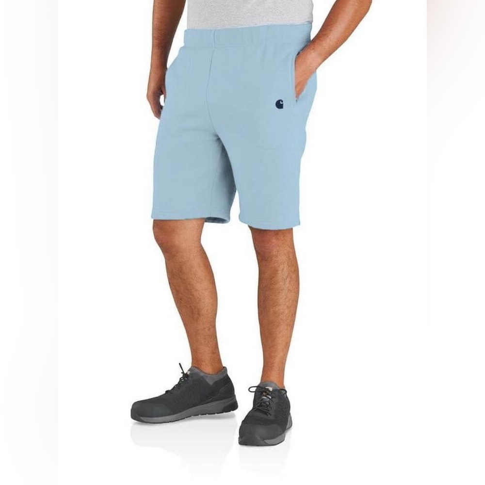 NWT, Carhartt Men's Relaxed Fit Midweight Fleece Short light blue